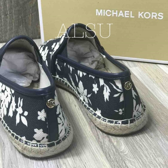 Michael Kors Hastings Espadrille Canvas Navy White - Picture 3 of 8